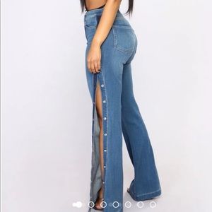 Fashion Nova Snap Button Bell bottoms